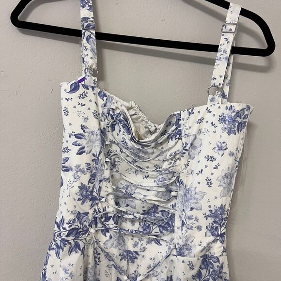 House of CB Blue Floral Midi Dress - Picture 7 of 16